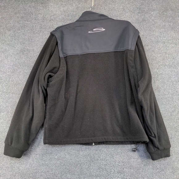 Squaw Valley Men's Zip Up Fleece Jacket Black Small Drawcord Hem Zipped Pockets - Picture 7 of 15